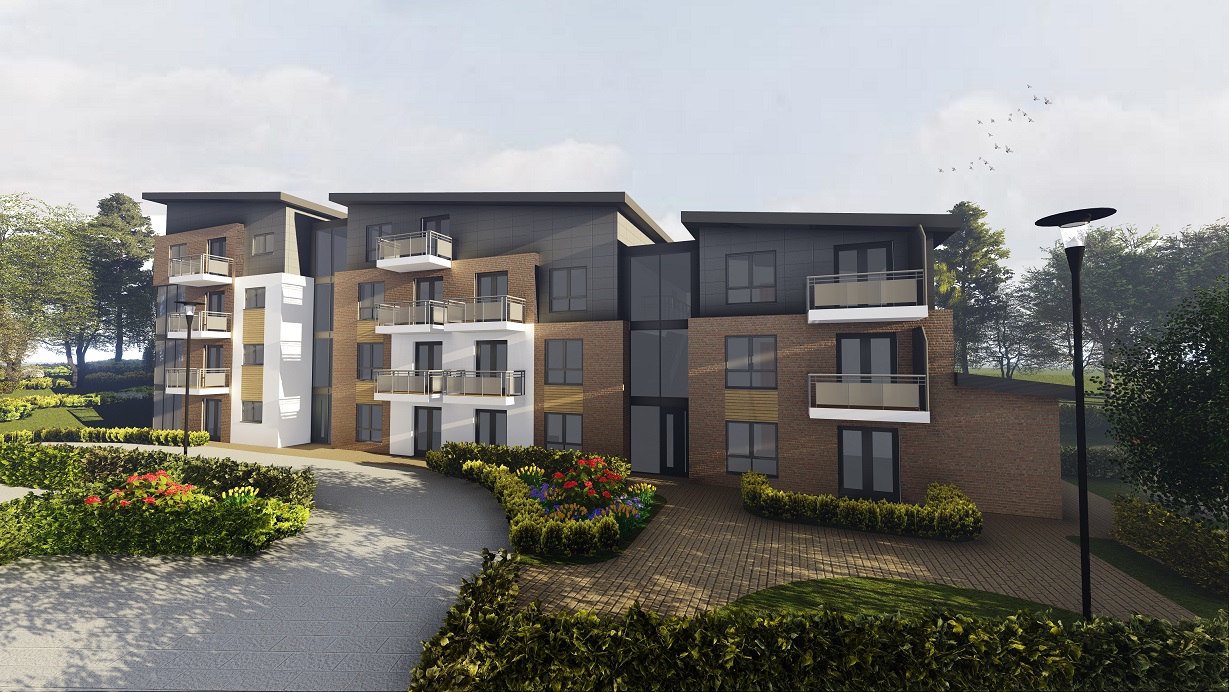 Happy woman on computer in an office